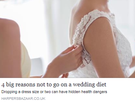 4 big reasons not to go on a wedding diet