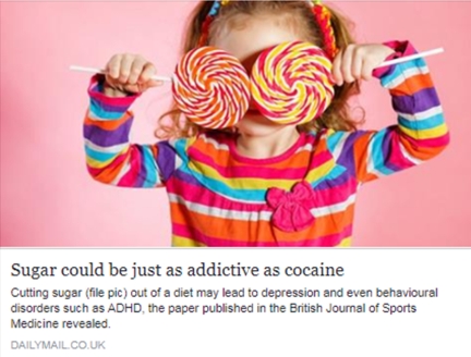 Sugar could be just as addicitve as cocaine