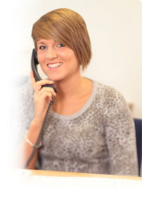 Member of staff answering calls
